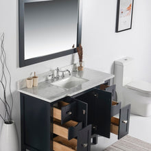 Load image into Gallery viewer, Bellaterra 49&quot; Single Vanity - White Marble Top 77614-DG-WH-WM, Dark Gray, Open