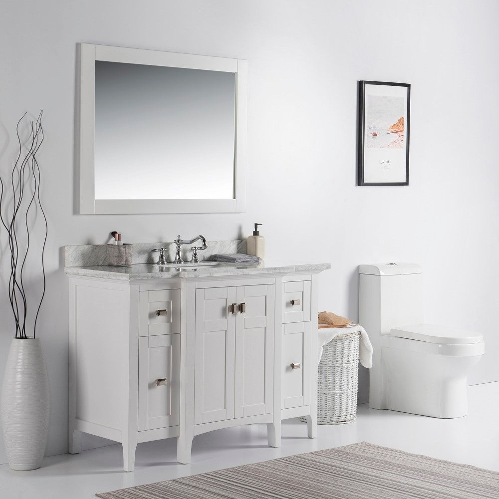 Bellaterra 49" Single Vanity - White Marble Top 77614-DG-WH-WM, White, Sideview