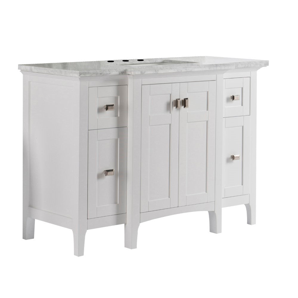 Bellaterra 49" Single Vanity - White Marble Top 77614-DG-WH-WM, White, Sideview