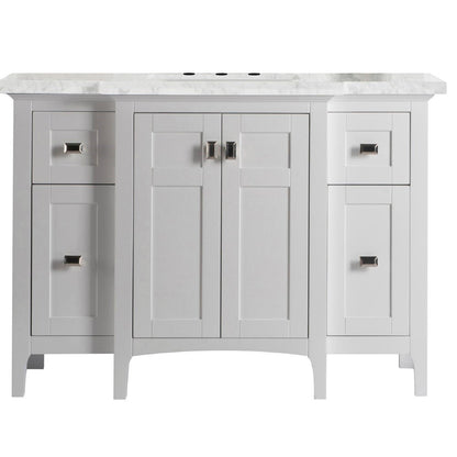 Bellaterra 49" Single Vanity - White Marble Top 77614-DG-WH-WM, White, Front