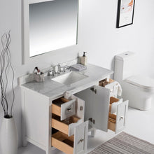 Load image into Gallery viewer, Bellaterra 49&quot; Single Vanity - White Marble Top 77614-DG-WH-WM, White, Open