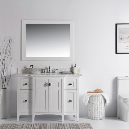 Bellaterra 49" Single Vanity - White Marble Top 77614-DG-WH-WM, White, Front