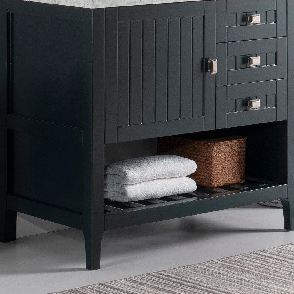 Bellaterra 77616-36-DG-WH 36" Double Vanity - Cabinet Only -  Dark Gray, Front