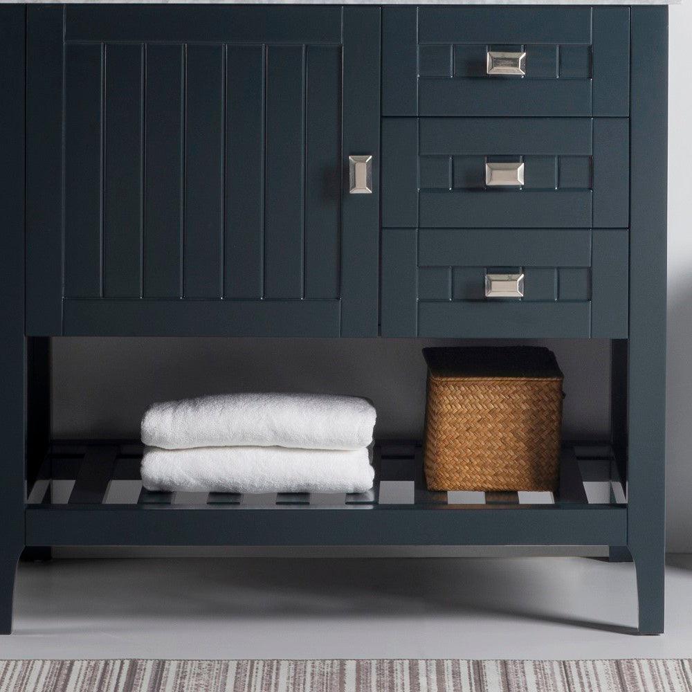 Bellaterra 77616-36-DG-WH 36" Double Vanity - Cabinet Only - Dark Gray, Front