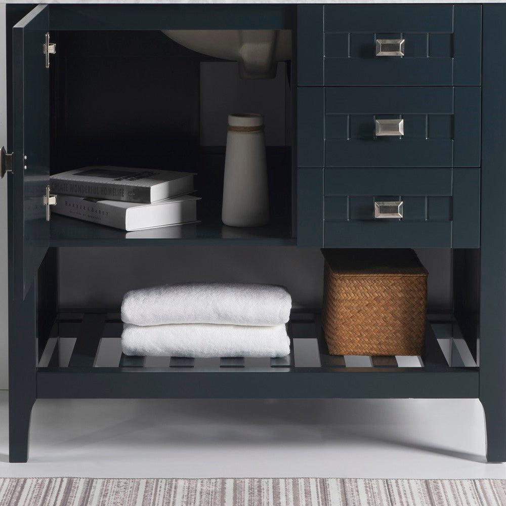 Bellaterra 77616-36-DG-WH 36" Double Vanity - Cabinet Only - Dark Gray, Front