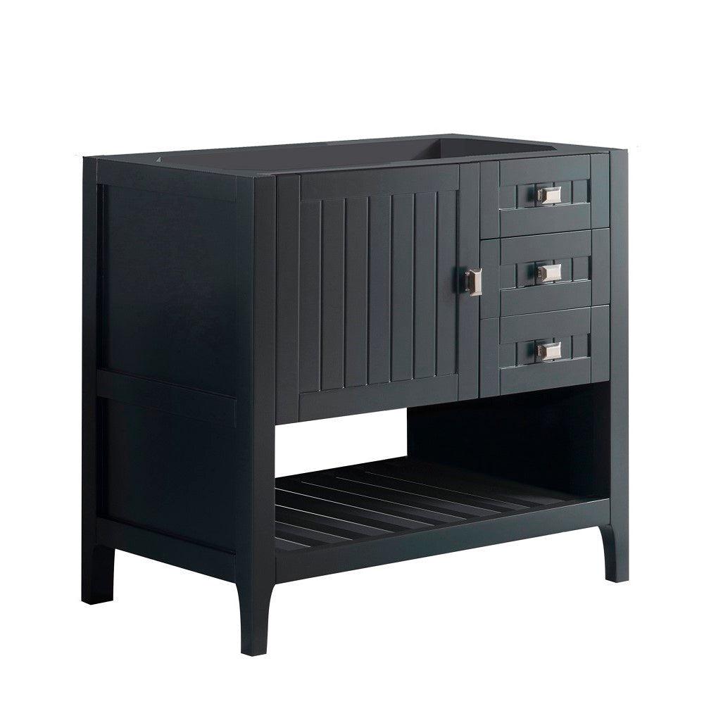 Bellaterra 77616-36-DG-WH 36" Double Vanity - Cabinet Only - Dark Gray, Front