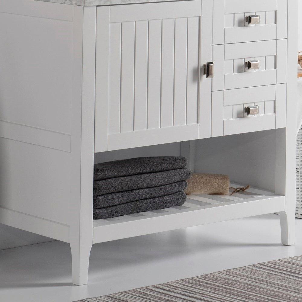 Bellaterra 77616-36-DG-WH 36" Double Vanity - Cabinet Only - White, Front