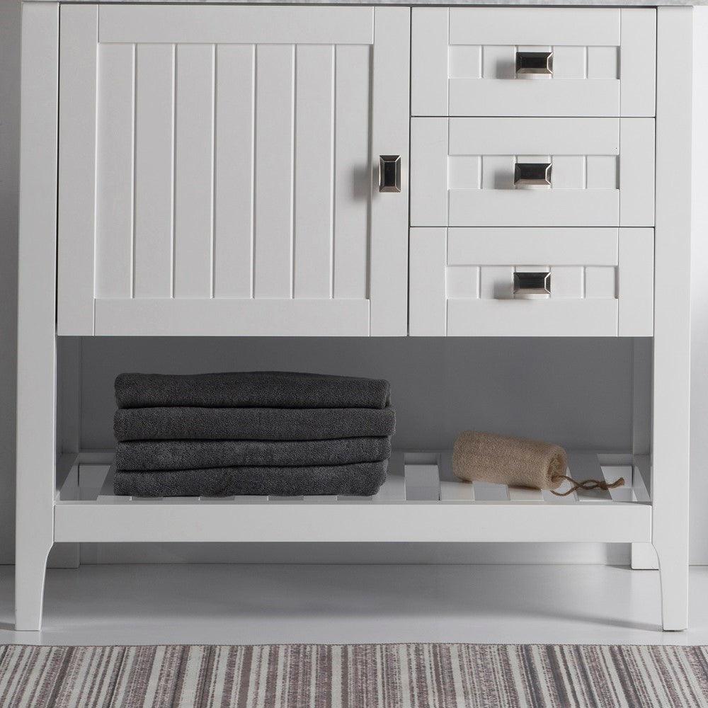 Bellaterra 77616-36-DG-WH 36" Double Vanity - Cabinet Only - White, Front