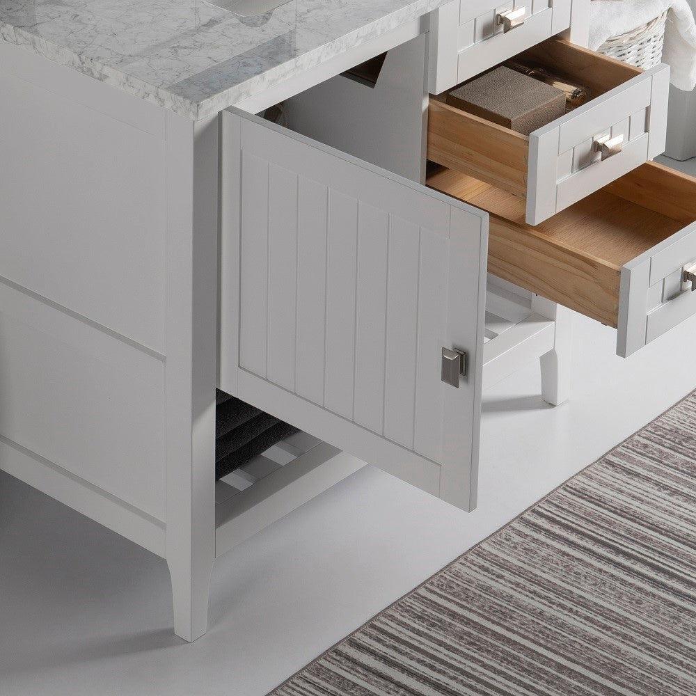 Bellaterra 77616-36-DG-WH 36" Double Vanity - Cabinet Only - White, Drawers