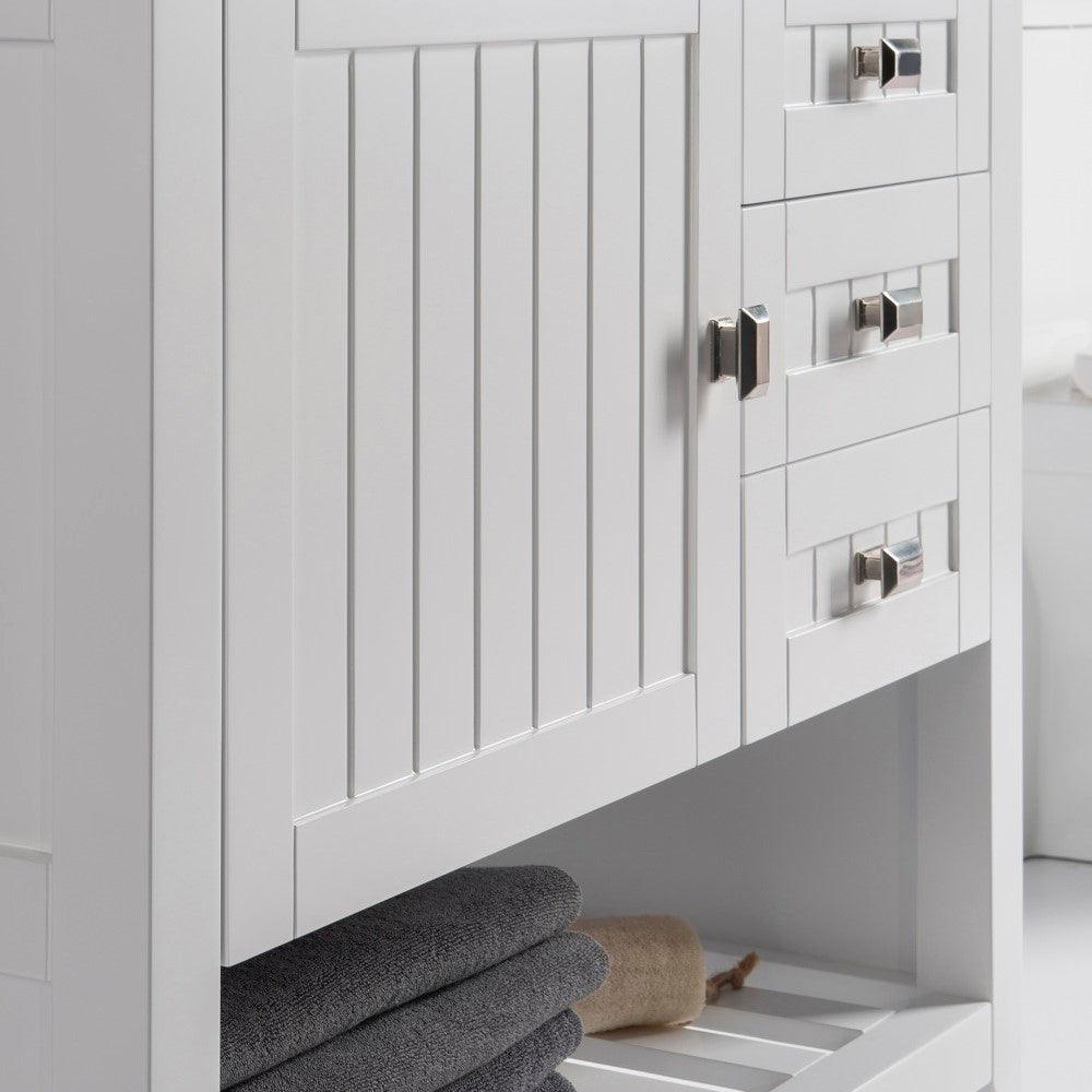 Bellaterra 77616-36-DG-WH 36" Double Vanity - Cabinet Only - White, Front