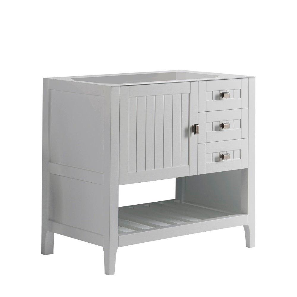 Bellaterra 77616-36-DG-WH 36" Double Vanity - Cabinet Only - White, Front