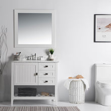 Load image into Gallery viewer, Bellaterra 37&quot; Double Vanity - White Marble Top 77616-37-DG-WM-WH, White, Front