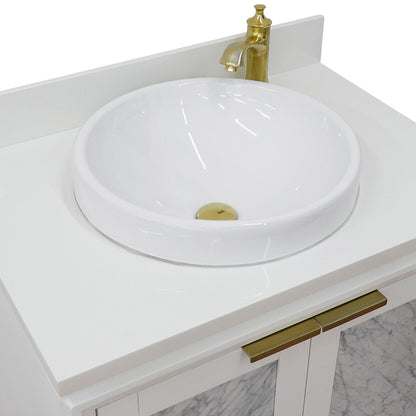 Bellaterra 31" Wood Single Vanity w/ Counter Top and Sink 400990-31-WH-WERD