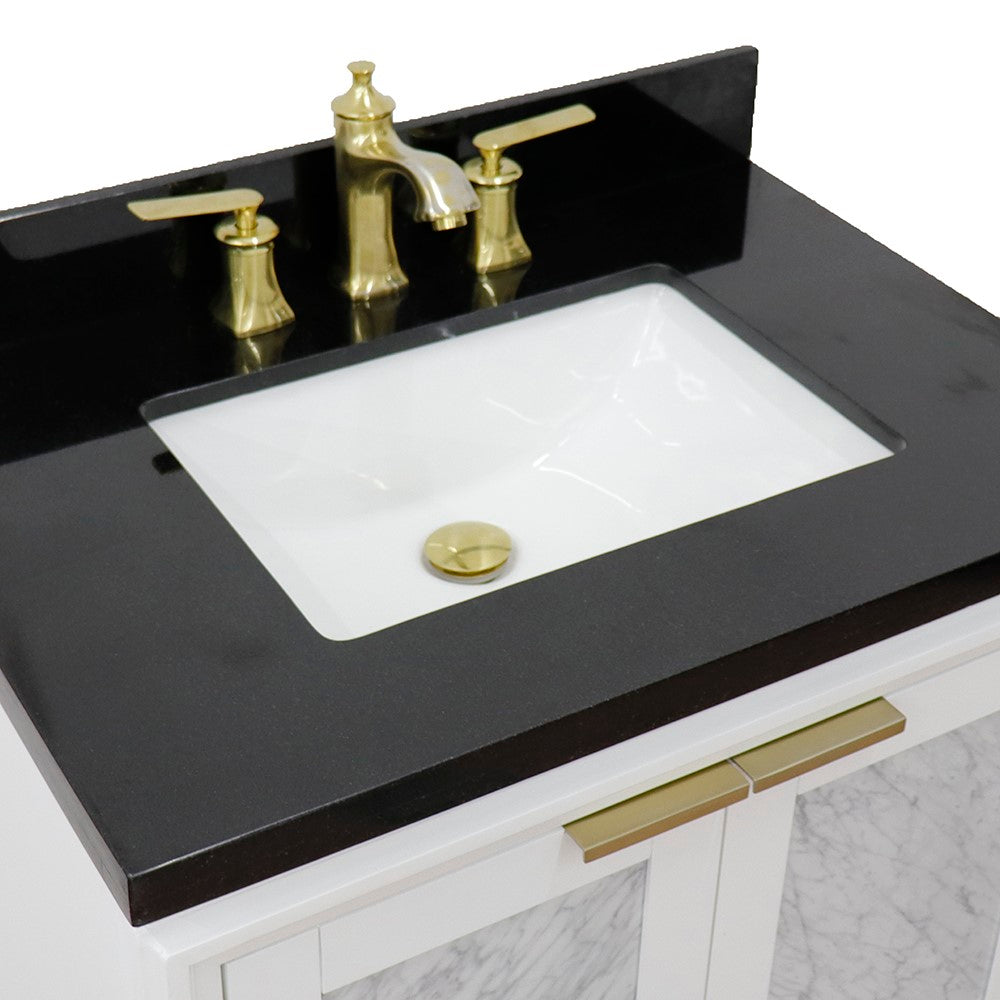 Bellaterra 31" Wood Single Vanity w/ Counter Top and Sink 400990-31-WH-BGR