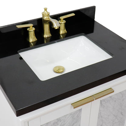 Bellaterra 31" Wood Single Vanity w/ Counter Top and Sink 400990-31-WH-BGR