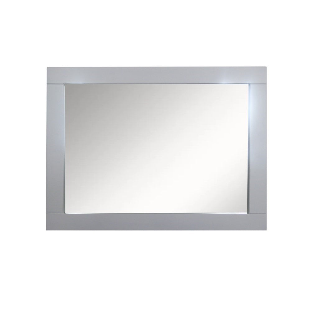 Bellaterra 23" Wood Frame Mirror in L/Grey 800600-23-M-LG , Front