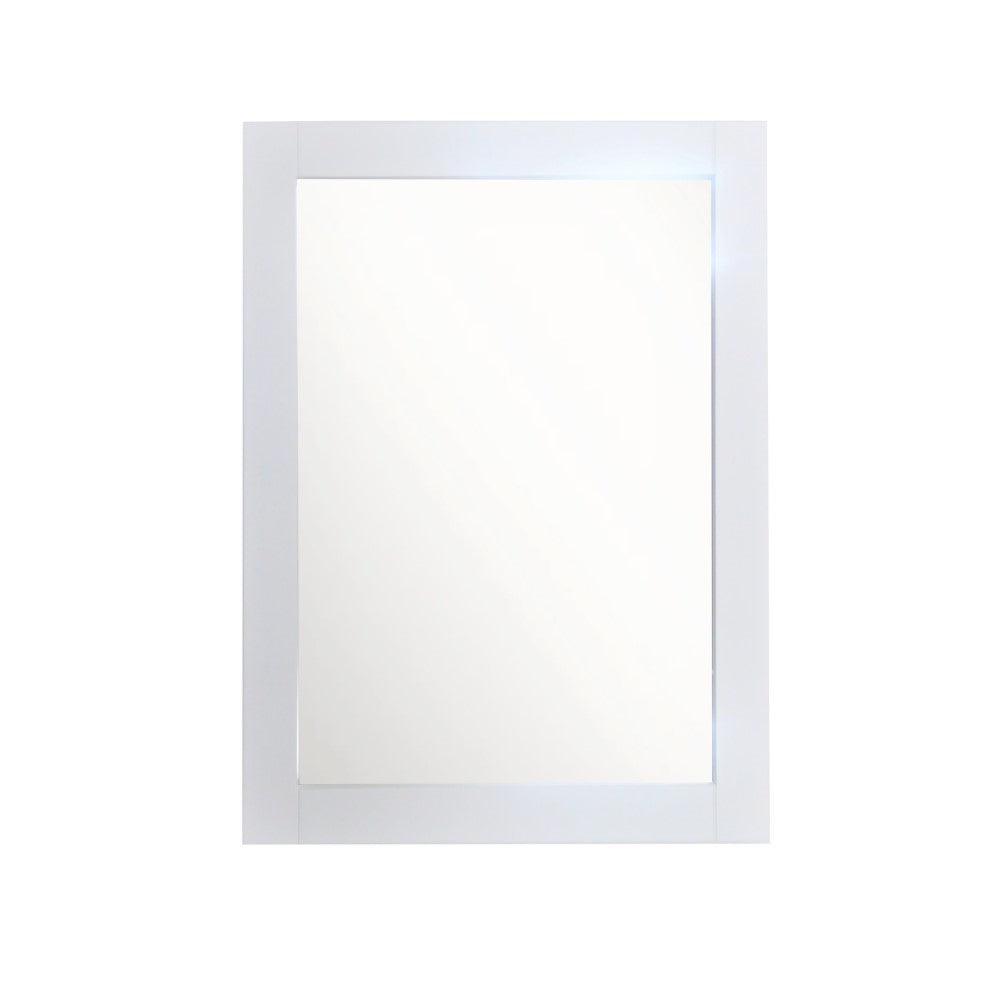 Bellaterra 23" Wood Frame Mirror in White 800600-23-M-WH, Front