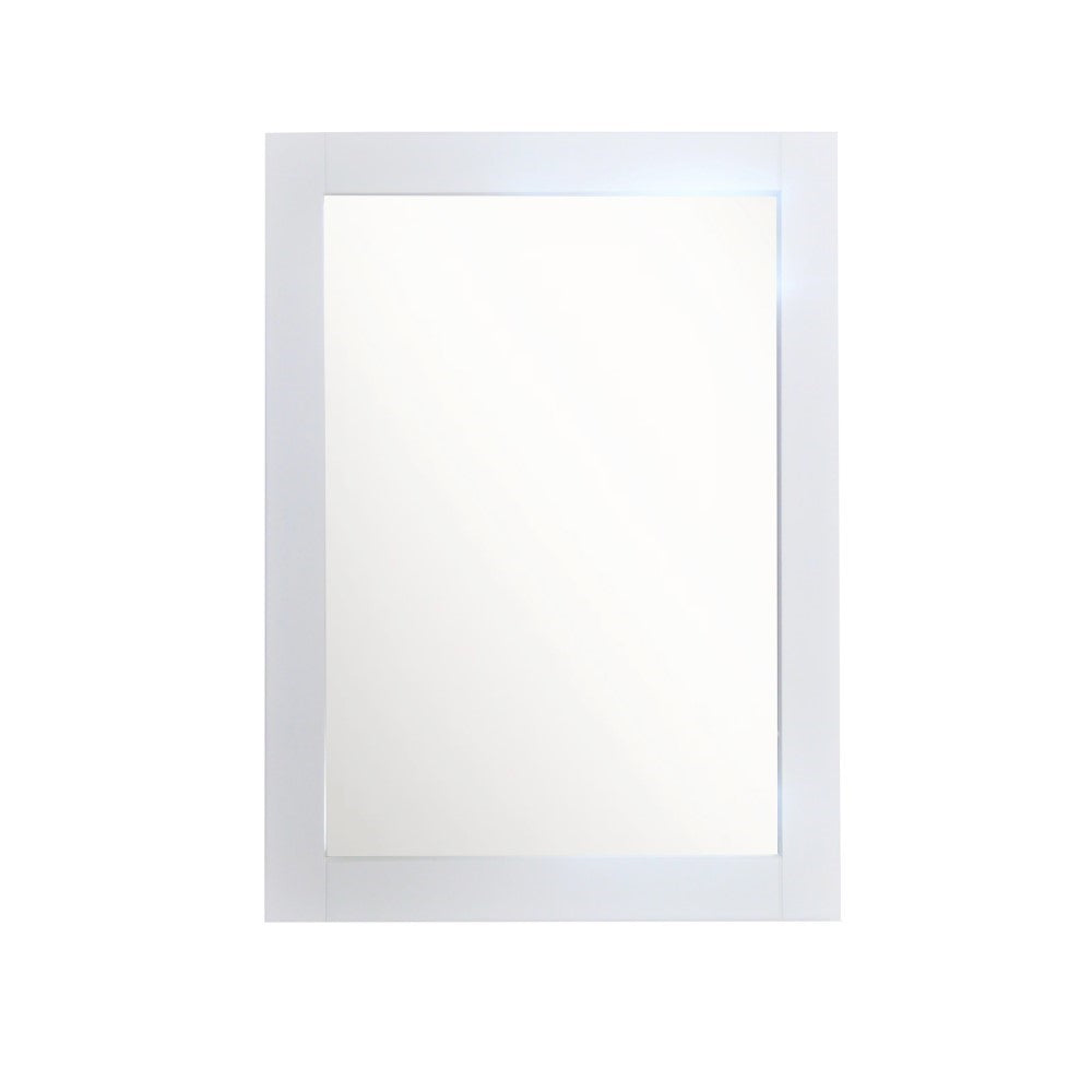 Bellaterra 23" Wood Frame Mirror in White 800600-23-M-WH, Vertical, Front