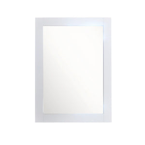Bellaterra 23" Wood Frame Mirror in White 800600-23-M-WH, Vertical, Front