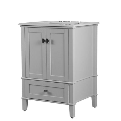 Bellaterra 25" Wood Single Vanity with Quartz Top 800631-25-LG (Gray)