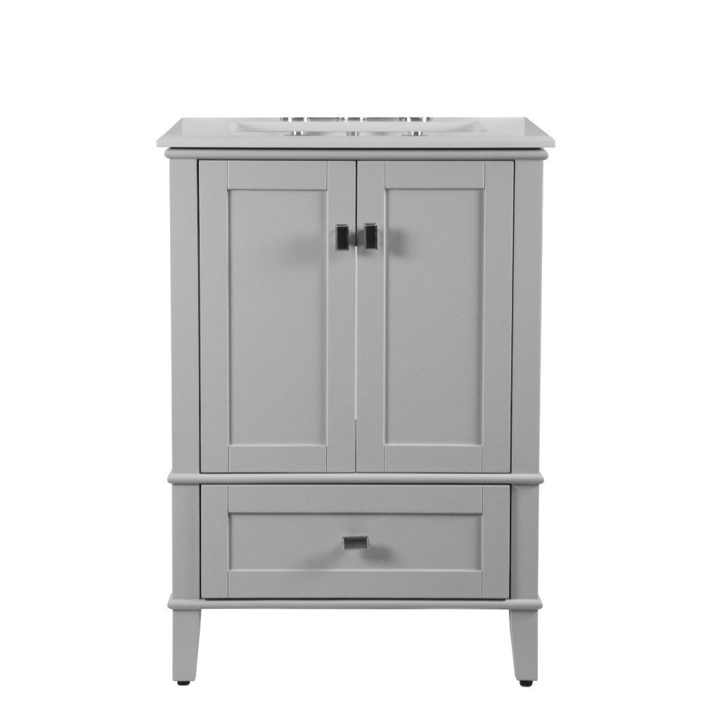 Bellaterra 25" Wood Single Vanity with Quartz Top 800631-25-LG (Gray)