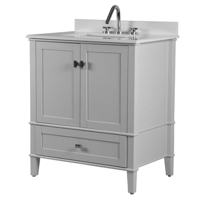 Bellaterra 800631-31-LG 31" Wood Single Vanity with Quartz Top (Gray)