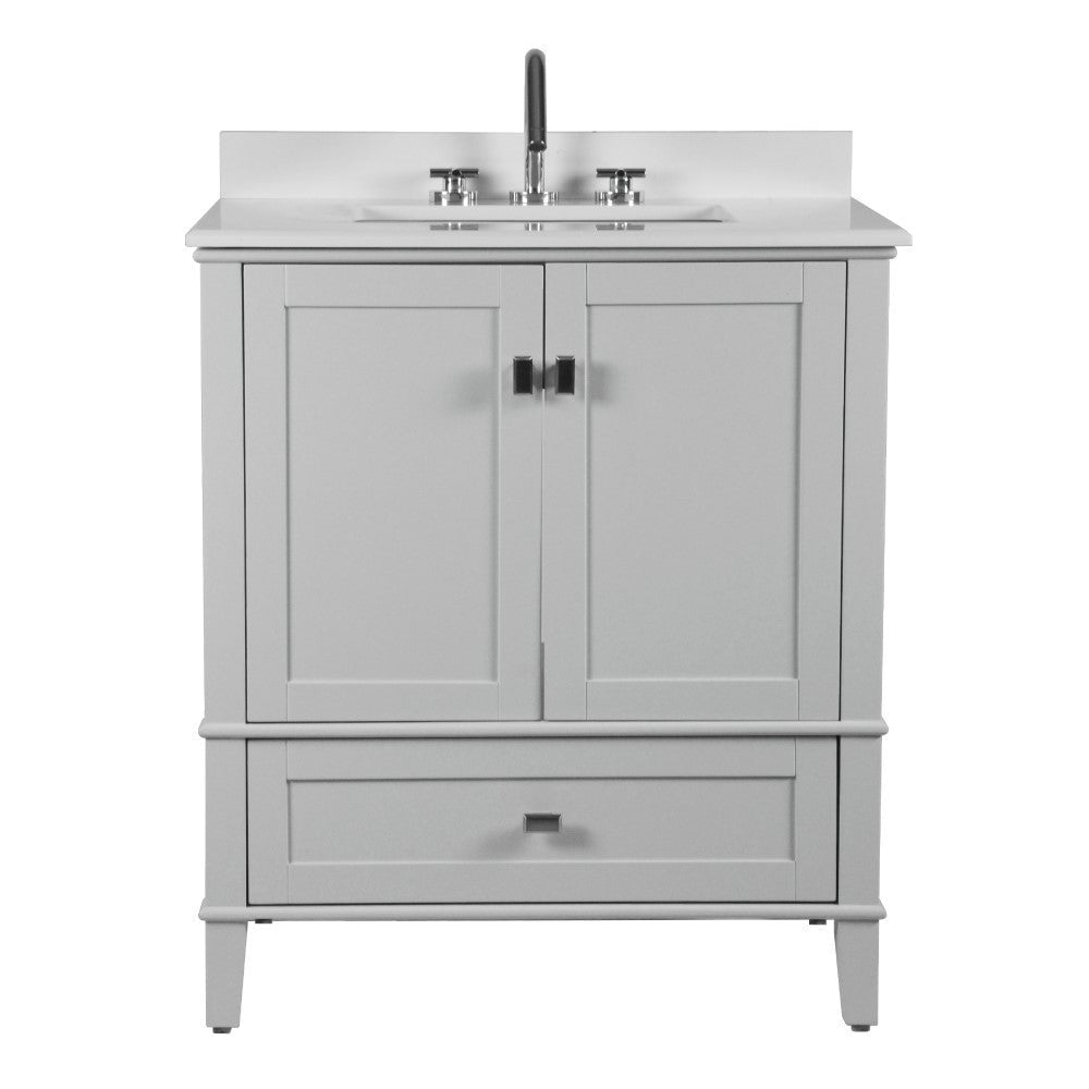 Bellaterra 800631-31-LG 31" Wood Single Vanity with Quartz Top (Gray)