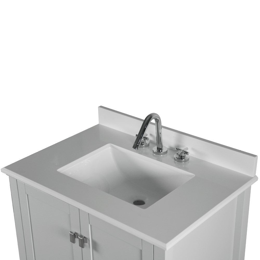 Bellaterra 800631-31-LG 31" Wood Single Vanity with Quartz Top (Gray)