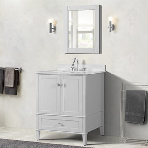 Bellaterra 800631-31-WH 31" Wood Single Vanity with Quartz Top (White)