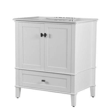 Bellaterra 800631-31-WH 31" Wood Single Vanity with Quartz Top (White)