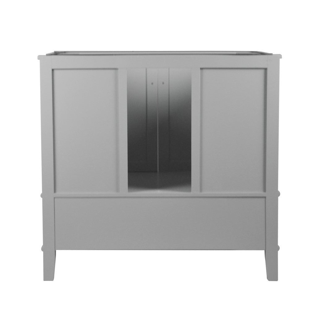 Bellaterra 37" Single Vanity with Quartz Top 800631-37-LG-WH, Gray, Back