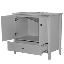 Load image into Gallery viewer, Bellaterra 37&quot; Single Vanity with Quartz Top 800631-37-LG-WH, Gray, Open