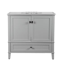 Load image into Gallery viewer, Bellaterra 37&quot; Single Vanity with Quartz Top 800631-37-LG-WH, Gray, Front