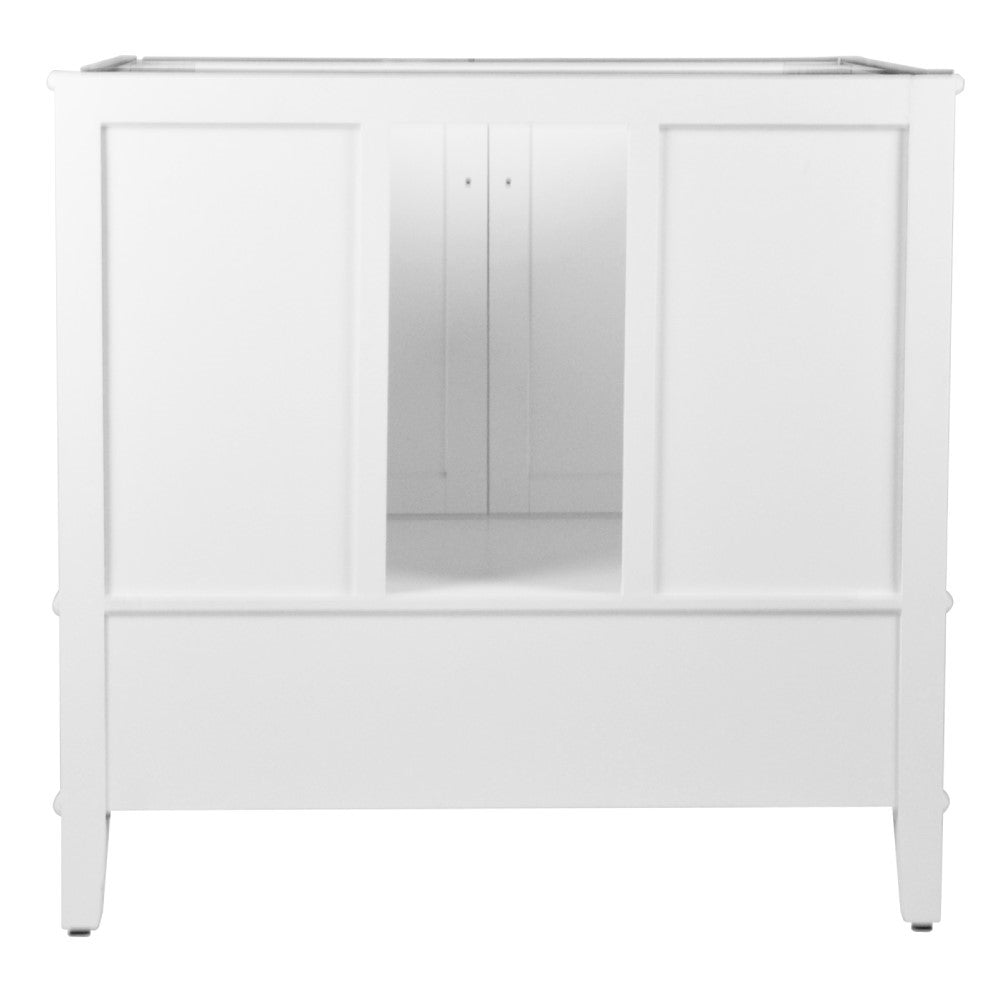 Bellaterra 37" Single Vanity with Quartz Top 800631-37-LG-WH, White, Backside