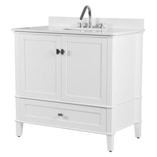Load image into Gallery viewer, Bellaterra 37&quot; Single Vanity with Quartz Top 800631-37-LG-WH, White, Front