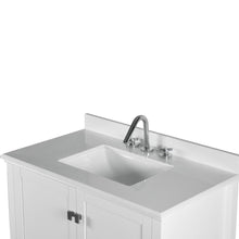 Load image into Gallery viewer, Bellaterra 37&quot; Single Vanity with Quartz Top 800631-37-LG-WH, White, Top Sink