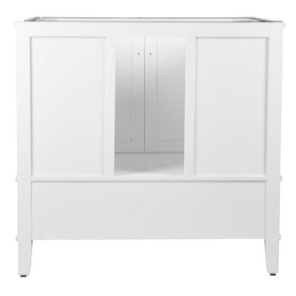 Bellaterra 37" Single Vanity with Quartz Top 800631-37-LG-WH, White, Back