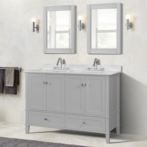 Bellaterra 49" Double Vanity with Quartz Top 800631-49D-LG-WH, Gray, Front