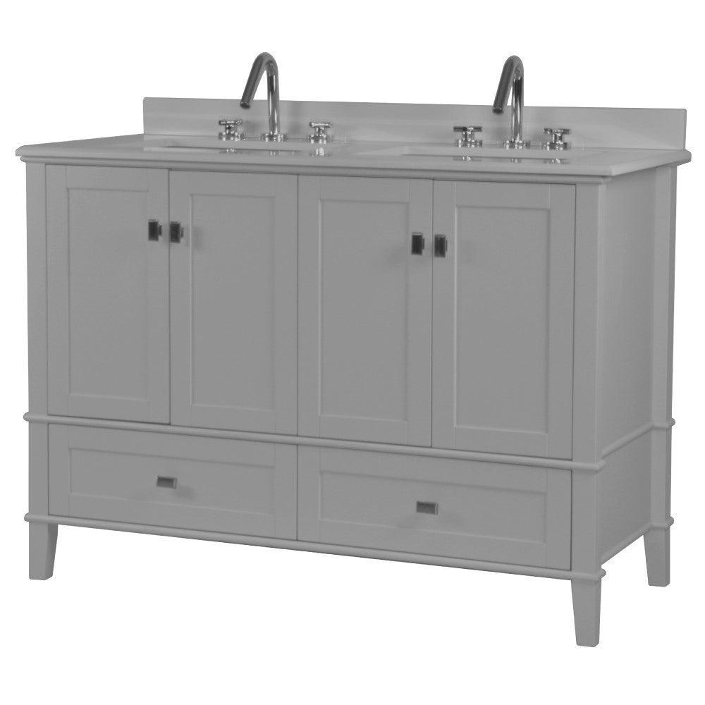 Bellaterra 49" Double Vanity with Quartz Top 800631-49D-LG-WH, Gray, Front