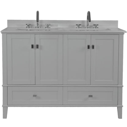 Bellaterra 49" Double Vanity with Quartz Top 800631-49D-LG-WH, Gray, Front