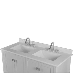 Bellaterra 49" Double Vanity with Quartz Top 800631-49D-LG-WH, Gray, Double Sink Top View