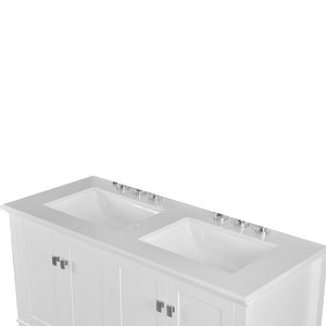 Bellaterra 49" Double Vanity with Quartz Top 800631-49D-LG-WH, White, Double Sink