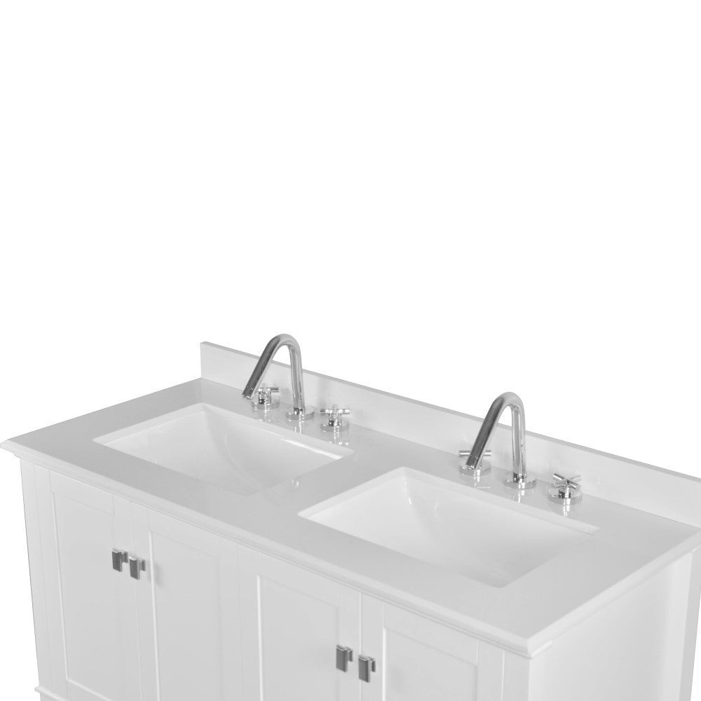 Bellaterra 49" Double Vanity with Quartz Top 800631-49D-LG-WH, White, Front