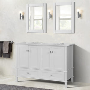 Bellaterra 49" Double Vanity with Quartz Top 800631-49D-LG-WH, White, Front View