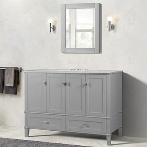 Bellaterra 49" Single Vanity with Quartz Top 800631-49S-LG-WH, Gray, Front