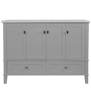 Bellaterra 49" Single Vanity with Quartz Top 800631-49S-LG-WH, Gray, Front