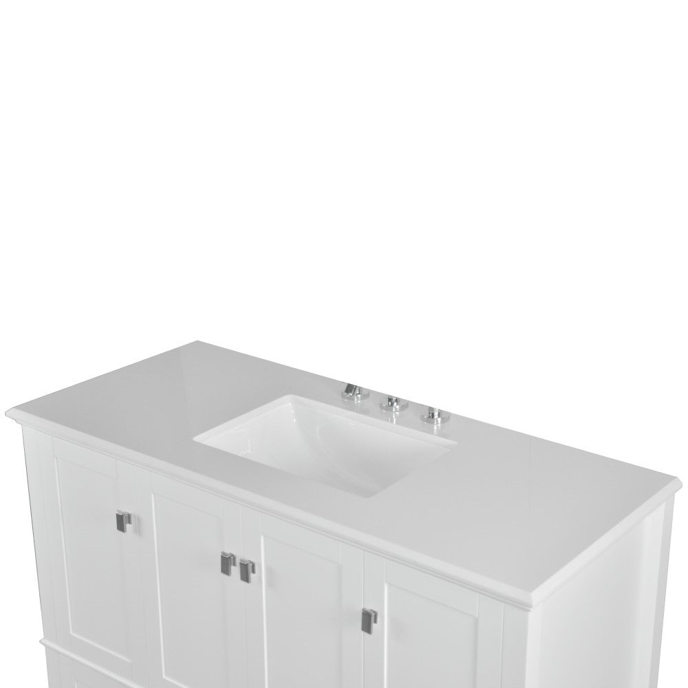 Bellaterra 49" Single Vanity with Quartz Top 800631-49S-LG-WH, White, Basin