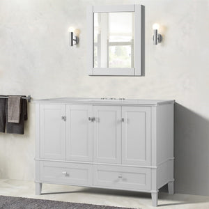 Bellaterra 49" Single Vanity with Quartz Top 800631-49S-LG-WH, White, Front