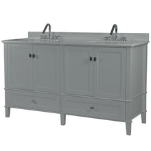 Load image into Gallery viewer, Bellaterra 61&quot; Double Vanity with Quartz Top 800631-61D-LG-WH, Gray, Front