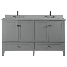 Load image into Gallery viewer, Bellaterra 61&quot; Double Vanity with Quartz Top 800631-61D-LG-WH, Gray, Front